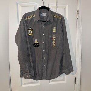 MILI Designs Perfume Button-Front Shirt in a black/white gingham pattern sz L